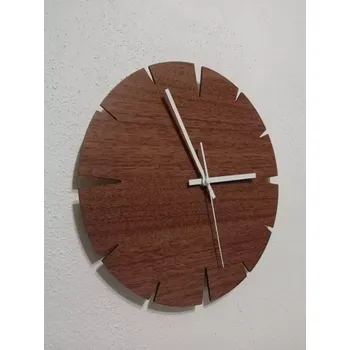 Hodiny Dřevěné hodiny do kuchyně WOOD - Bílé ručičky