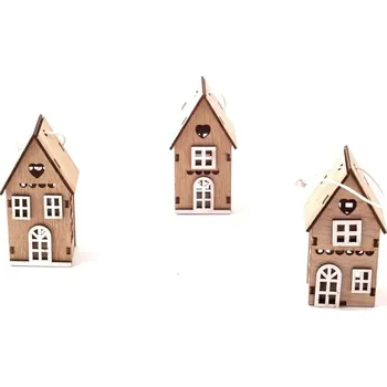 Vánoční dekorace Domeček na zavěšení Béžová