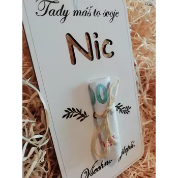 Dřevěná kapsa na peníze - Nic k narozeninám