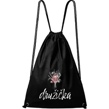 Městský batoh DOBRÝ TRIKO Bavlněný batoh Družička kytice Barva: Černá