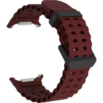 Řemínek na hodinky eses Sportovní silikonový řemínek pro Samsung Galaxy Watch Ultra Barva: červená s černou sponou