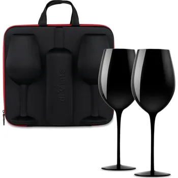 Sklenice diVinto Slavnostní obří sklenice na víno - 2ks v dárkovém pouzdru Barva: Černá, 750 ml