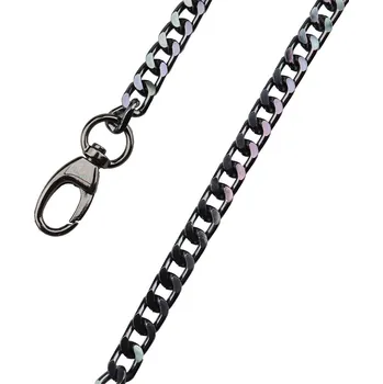 Příze Pro Háčkování Řetízek na kabelku s karabinou 120 cm, 8 mm černý nikl