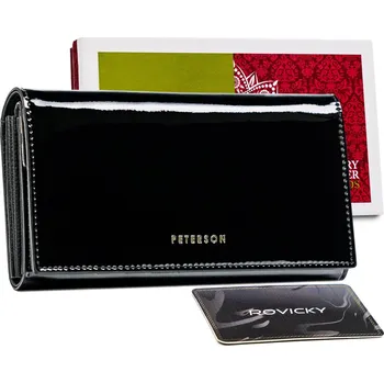 Peněženka Černá dámská kožená peněženka s akcentem Barva: Černá