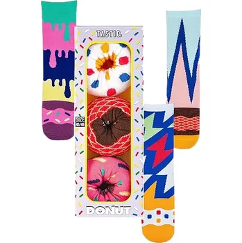 Pánské ponožky Ponožky Tastiq Unisex Socks 3-Pack Donuts Giftbox 36-41