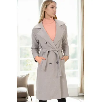 Z6765 DEWBERRY WOMEN'S COAT-GREY-2 dewberry šedá 3067884