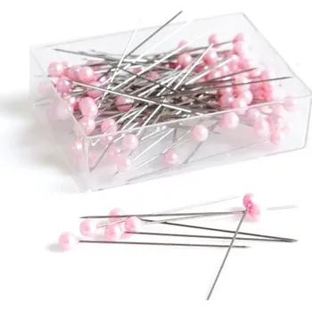 Špendlíky s perličkou 65 mm Světle růžová