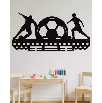 věšák na medaile Dřevěný věšák na medaile - Fotbal - 30x14 cm