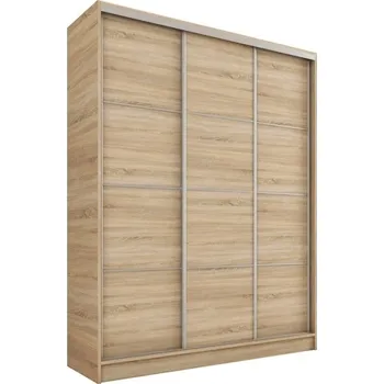 Šatní skříň Šatní skříň LITOLARIS 150 bez zrcadla, se 4 šuplíky a 2 šatními tyčemi, dub sonoma +možnost VÝNOSU + PROVĚŘENO zákazníky + vyzvednutí ZDARMA