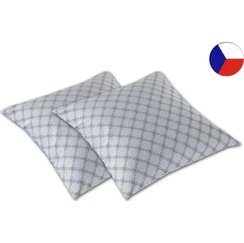 Dekorativní polštářek Damaškový dekorační polštářek 40x40 EXCELLENT DIAMANT Mřížkové květy stříbrnomodré