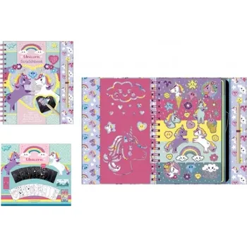 omalovánky Lowlands Škrabací obrázky blok jednorožec