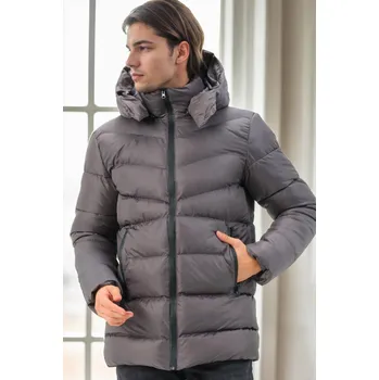 Pánská casual bunda M8659 DEWBERRY MEN'S COAT-ANTHRACITE-2 dewberry šedá 3067861