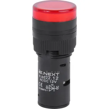 Elektroinstalační krabice Osvětlené ovládací tlačítko e.ad22.12.red průměr 22mm 12B AC/DC červená