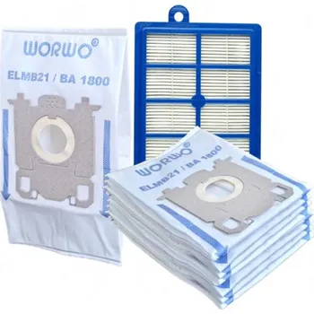Sáček do vysavače Sáčky WORWO ELMB21 (typ s-bag NEW) mikrovlákno a HEPA filtr omýv. 8+1ks