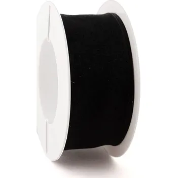 Stuha Organzová stuha s drátkem 40 mm Černá