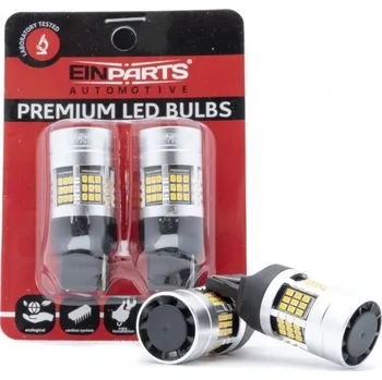 Autožárovka W21W LED žárovky (54 x SMD 2016) jantar CANBUS