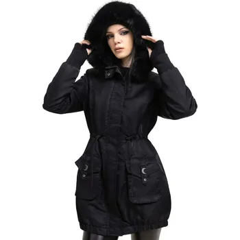 Dámský kabát bunda dámská KILLSTAR - Lunar Eclipse Parka - Black - XXL