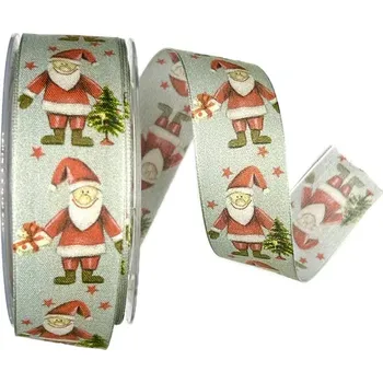 Stuha Stuha vánoční ELF MAGIC 40mm x 20m (5,-Kč/m) (Stuha vánoční, bavlněná, jednostranný potisk, s vlascem v lemu)