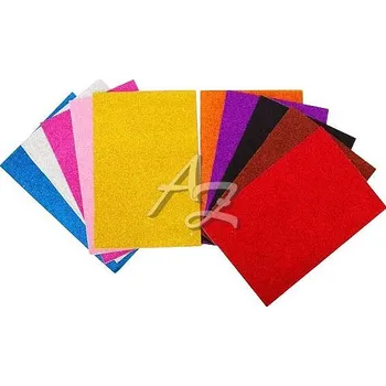 pěnová guma dekorační 210x297mm, samolepící, glitr, mix barev