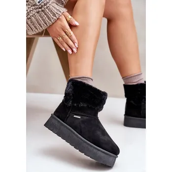 Dívčí sněhule Sněhule Na Platformě S Kožešinou Big Star Černé BIG STAR SHOES černá 3048213