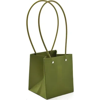 Květináč Taška na květináč 15 x 13 x 12,5 cm Olivová