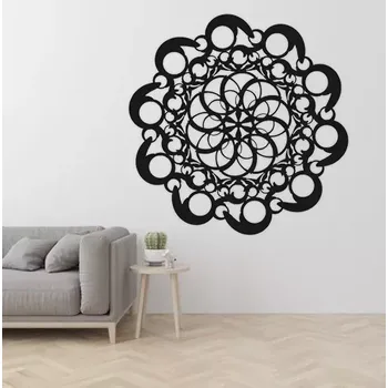 Dřevěná mandala štěstí KRUHY - 30x30 cm