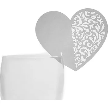 Jmenovka na stůl Jmenovka na skleničku - srdce