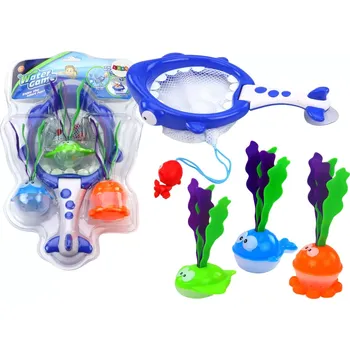 Hračka pro nejmenší HRAČKA DO VANY ŽRALOK RYBIČKY SÍTKO KOŠÍK ŘASY MOŘSKÁ ZVÍŘÁTKA