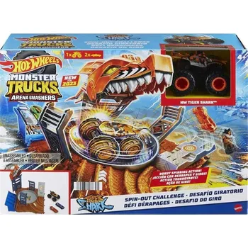 autodráha Hot Wheels Monster Trucks Arena HNB93 Smashers Tiger Shark mix barev