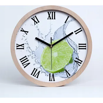 Hodiny Dřevěné nástěnné hodiny kulatý limetka průměr 25 cm