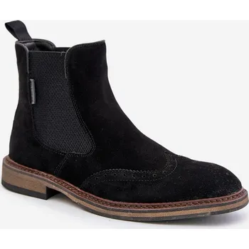 Pánská běžecká obuv Semišové Pánské Kotníkové Boty Big Star OO174192 Barva: Černá, Velikost: 44