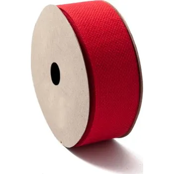 Stuha Bavlněná stuha 3,3 cm Červená