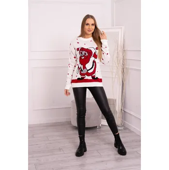 Dámský svetr Svetr s Otcem Vánoc ecru UNI