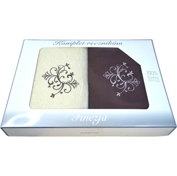 Ručník Sada froté osušek 2 ks 70x140 cm, barva Hnědá a Ecru