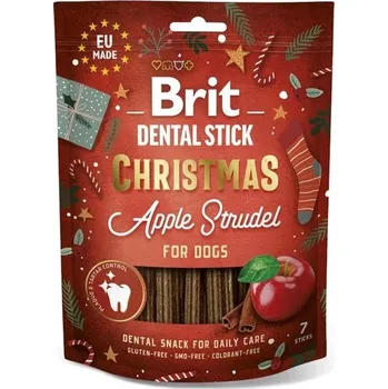 Pamlsek pro psa Brit Christmas Dog Dental Snack vánoční jablečný štrúdl 250 g 7 ks