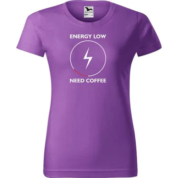 DOBRÝ TRIKO Dámské tričko s potiskem Need coffee Barva: Fialová, Velikost: XL