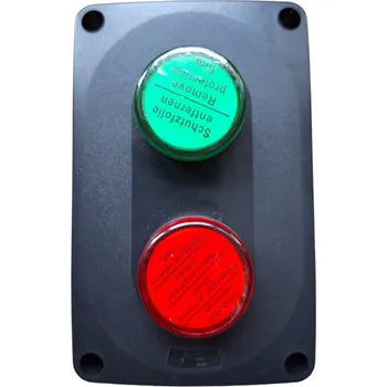 Elektroinstalační krabice Ovládací krabička dvě kontrolky zelená, červená, plast, 12 V AC/DC