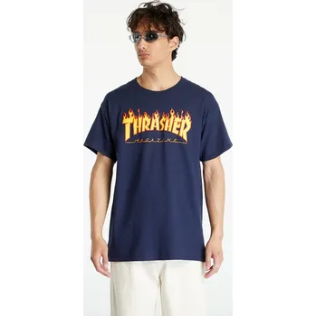 Tričko Thrasher Flame Logo T-Shirt Navy Blue M