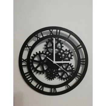Hodiny Nástěnné hodiny ozubená kola - Bílé ručičky