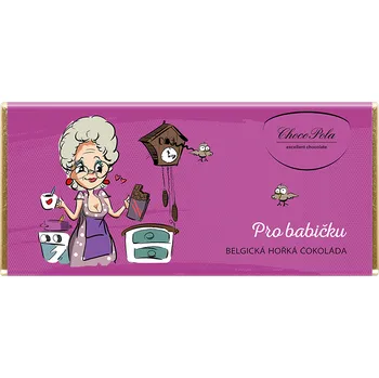 Čokoláda Čokoláda DÁRKOVÁ 100g hořká - PRO BABIČKU (Belgická mléčná čokoláda - 53% obsah kakaa)
