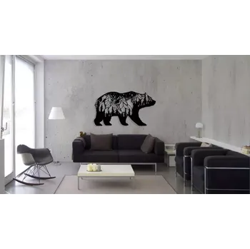 Designová dekorace na zeď MEDVĚD - 30x17 cm