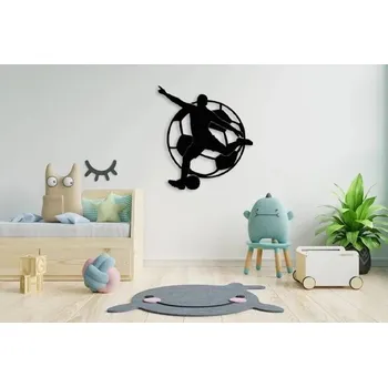 Fotbalový míč Dřevěný obrázek fotbalový míč - Dárek pro fotbalisty - 24x21 cm