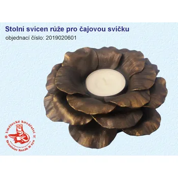 Svícen Stolní svícen růže pro čajovou svíčku - 2019020601