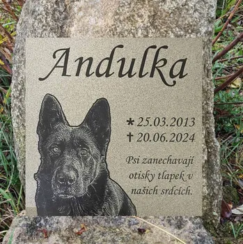 Smuteční dekorace Večnýklid.cz Keramický náhrobek pro psa