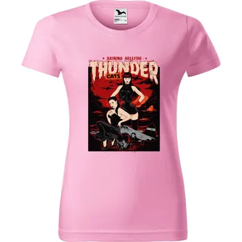 DOBRÝ TRIKO Dámské tričko s potiskem Thunder cats Barva: Růžová, Velikost: 2XL