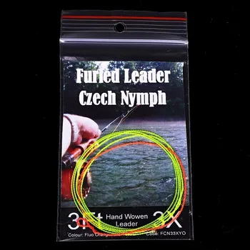 HENDS FURLED LEADER CZECH NYMPH - FLUO ORANŽOVÁ/ŽLUTÁ Délka: 1,5Ft - 40cm