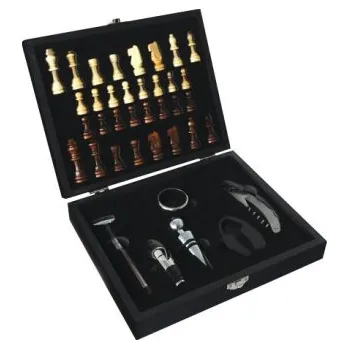 Dárkový potravinový koš Dárkový box – šachy a 6 pomůcek, černý Z0063