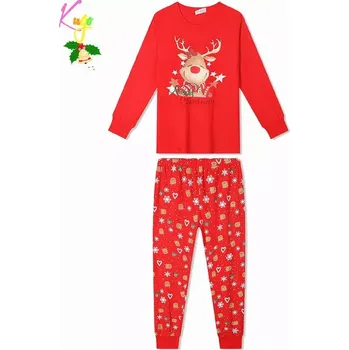 Dětská móda Vánoční dívčí pyžamo Kugo MP5869 červené