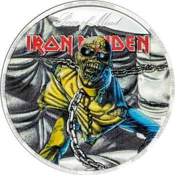 Exkluzivní stříbrná mince Iron Maiden - Piece of Mind 2 Oz 2023 Color PROOF