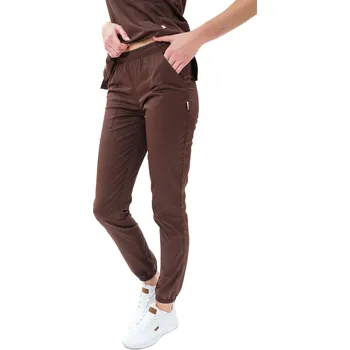 Zdravotnický oděv Perlička® Zdravotnické kalhoty ZARA SATTÉ Čokoláda Barva: Čokoláda, Velikost: XXS